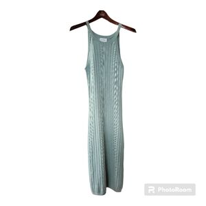 Luca + Grae Womens Midi Ribbed Knit Halter Sweater Dress. Mint. Size S